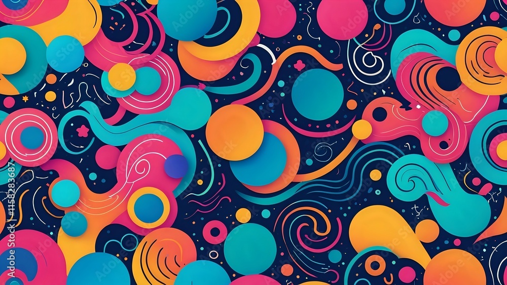 Fototapeta premium pattern with circles Abstract dynamic seamless background