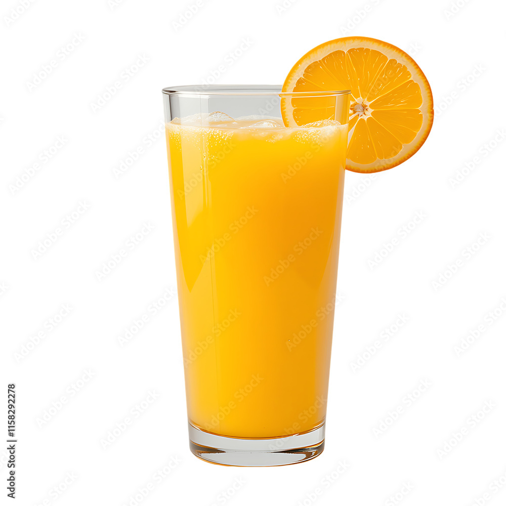 Orange juice isolated on transparent background, Ai generative images Orange juice isolated on transparent background, Ai generative images