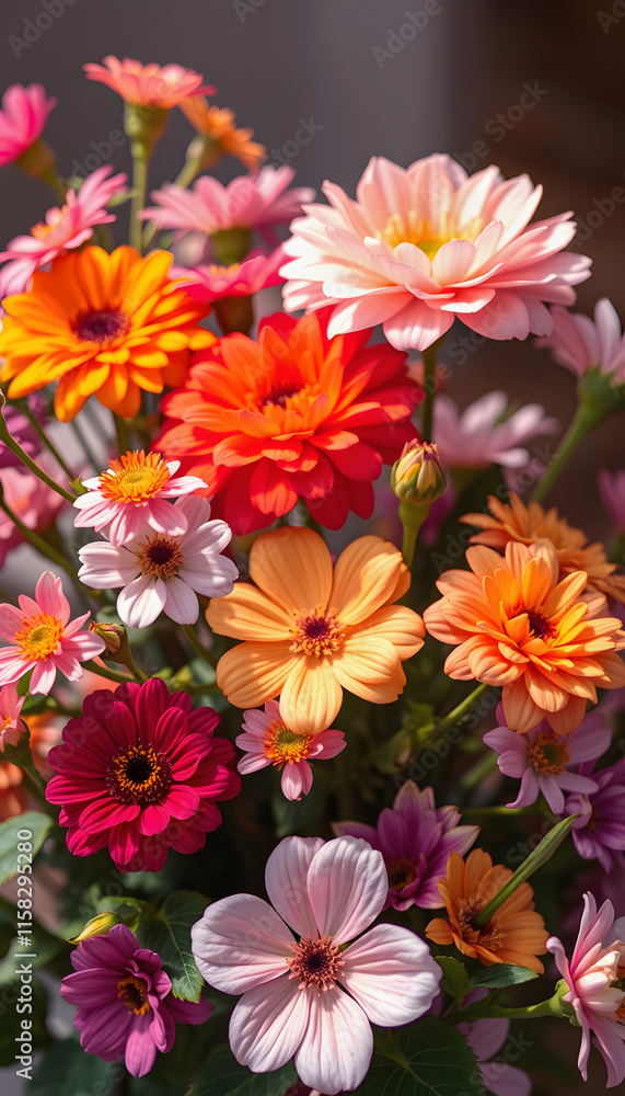 Colorful Flowers, smooth light, with white tones Colorful Flowers, smooth light, with white tones