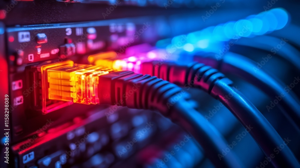 fiber optic system. Network Server Connections Data Transfer High Speed fiber optic system. Network Server Connections Data Transfer High Speed