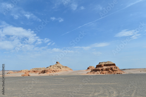 Geomorphic Scenery Desert in Xinjiang, China photo