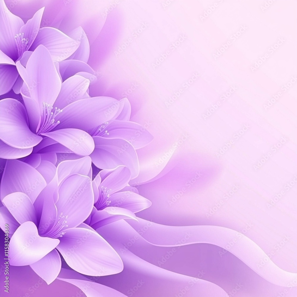beautiful modern stylish background of soft lilac color with beautiful flowers beautiful modern stylish background of soft lilac color with beautiful flowers