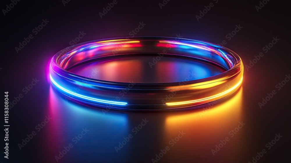 Ring frame with a holographic 3D effect on a transparent background Ring frame with a holographic 3D effect on a transparent background