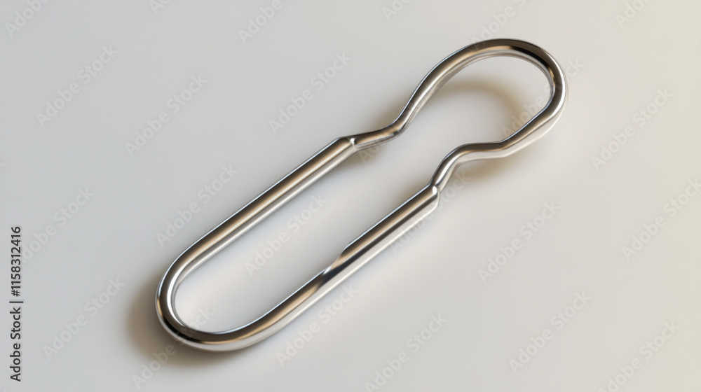 Polished metal loop with a keyhole shape. Polished metal loop with a keyhole shape.