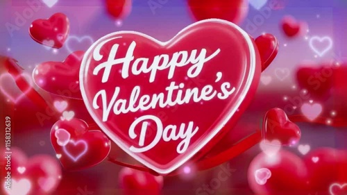 Happy valentine day hearts background with hearts animation 4k video