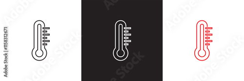 Thermometer icon . Climate control vector  Weather change sign business concept. Vector illustration. isolated on white and black background. EPS 10