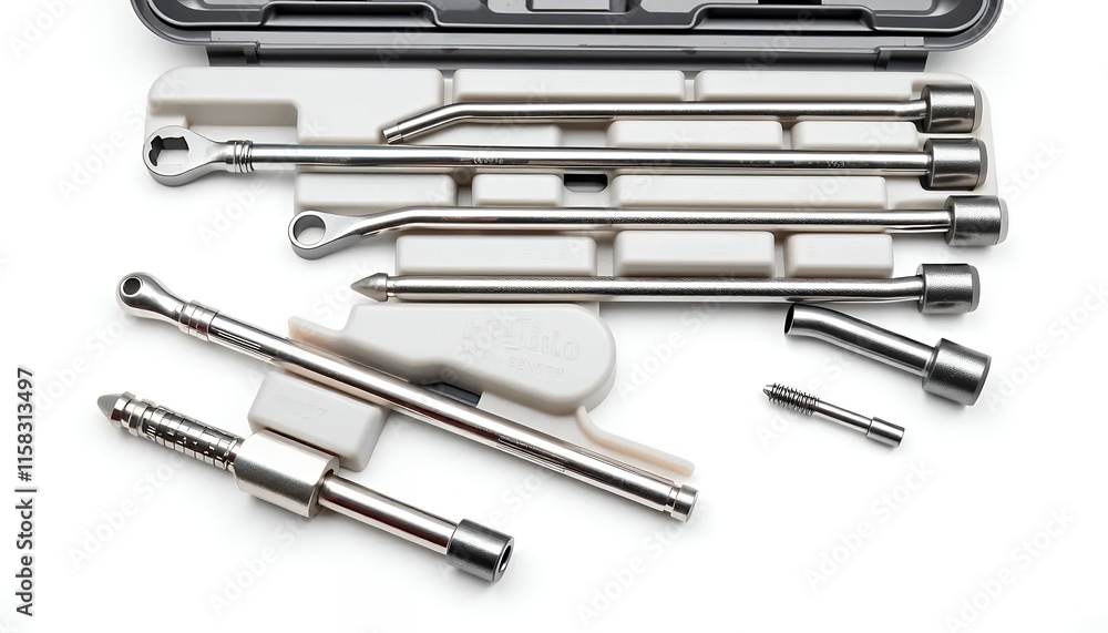 Precision Instrument Set - Sleek Metallic Tools in Organized Case Precision Instrument Set - Sleek Metallic Tools in Organized Case