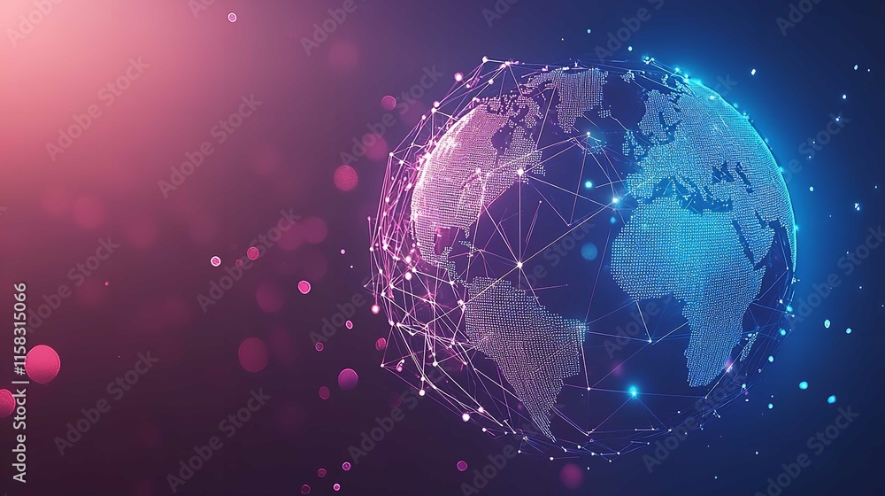 Digital Technology World with Business Virtual Concept Digital Technology World with Business Virtual Concept