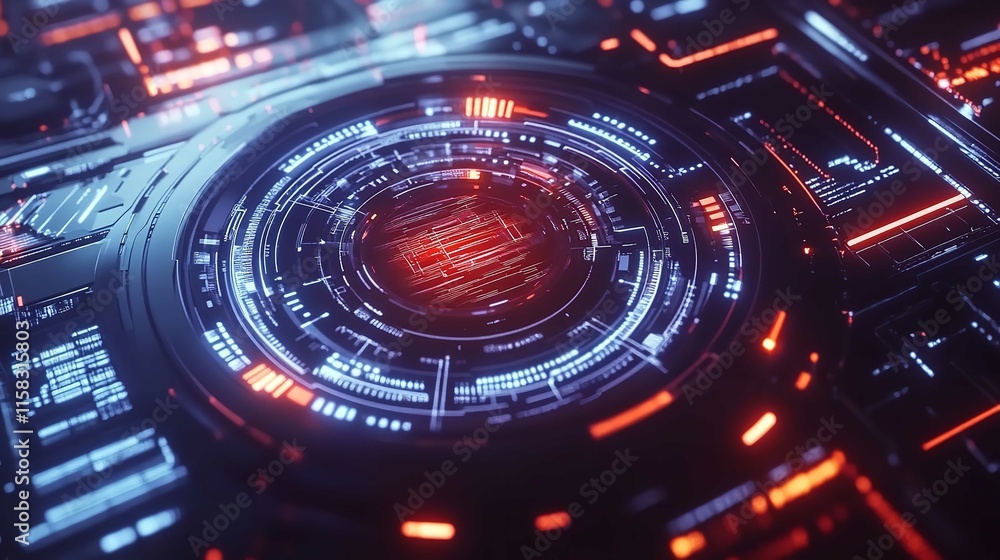 Futuristic Circle Vector HUD Interface Screen Design Futuristic Circle Vector HUD Interface Screen Design