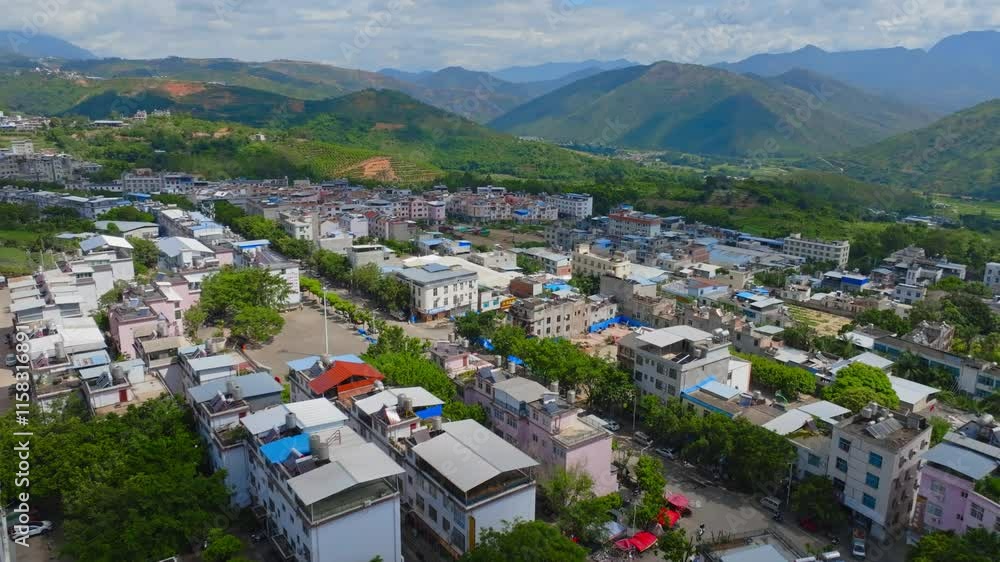 Exploring Yunnan Xinping Yuxi Desha Township through aerial perspectives showcasing the unique street school environment Exploring Yunnan Xinping Yuxi Desha Township through aerial perspectives showcasing the unique street school environment