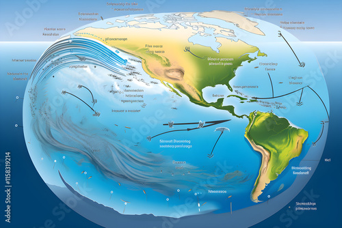 Visual Explanation of the El Nino Weather Phenomenon: The Shift in Pacific Ocean Climate Patterns photo