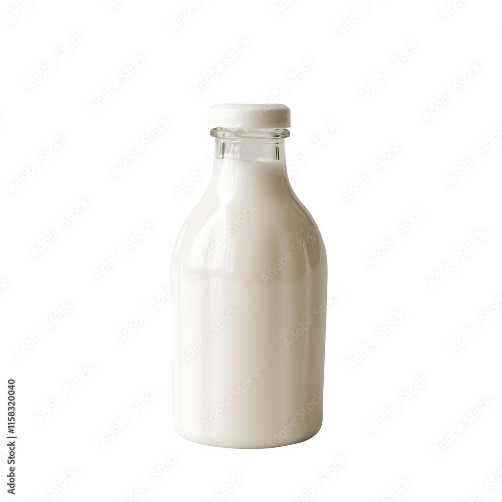 Bottle of milk isolated on transparent background, clipping path, pen tool Bottle of milk isolated on transparent background, clipping path, pen tool