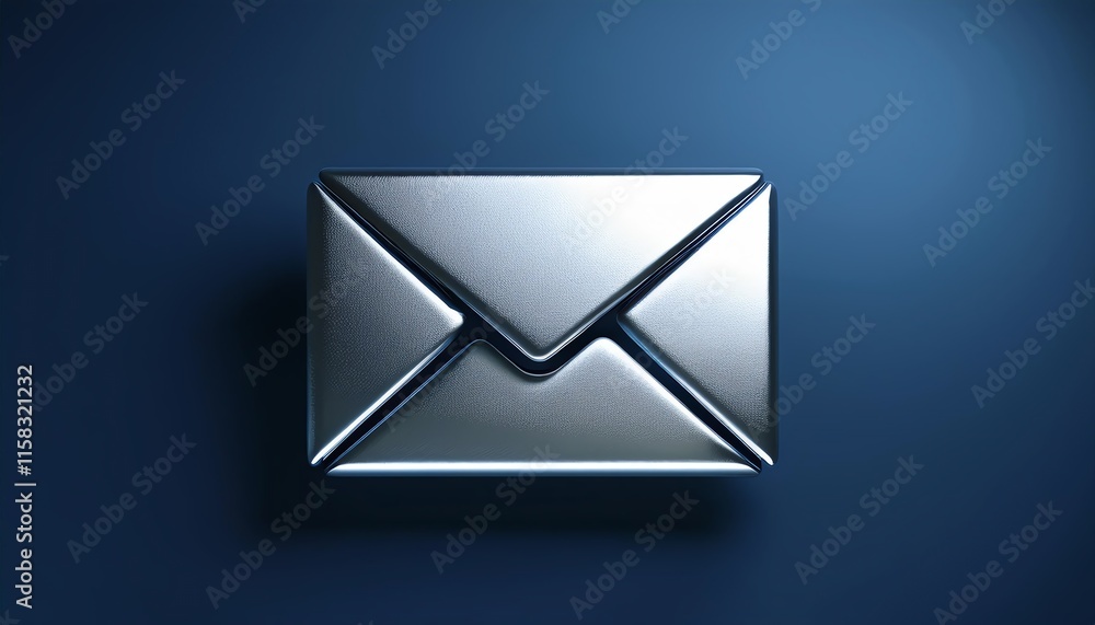 A sleek, metallic envelope rests on a dark blue background, symbolizing communication and connectivity in the digital age. A sleek, metallic envelope rests on a dark blue background, symbolizing communication and connectivity in the digital age.
