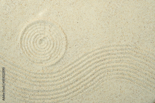 Photography Top view of background and backdrop on sand The concept of balancing stones in a