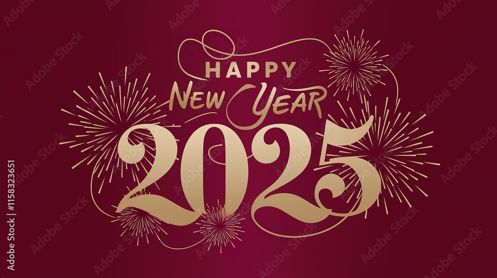 Happy New Year 2025 with fireworks.. Happy New Year 2025 with fireworks..