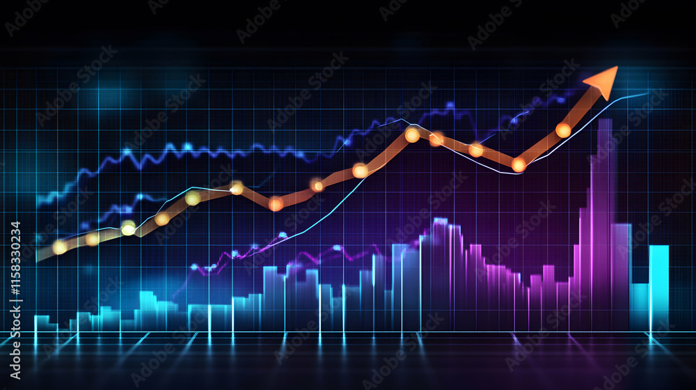 Dynamic Growth Chart Illustration: Upward Trend, Financial Success, Data Visualization Dynamic Growth Chart Illustration: Upward Trend, Financial Success, Data Visualization