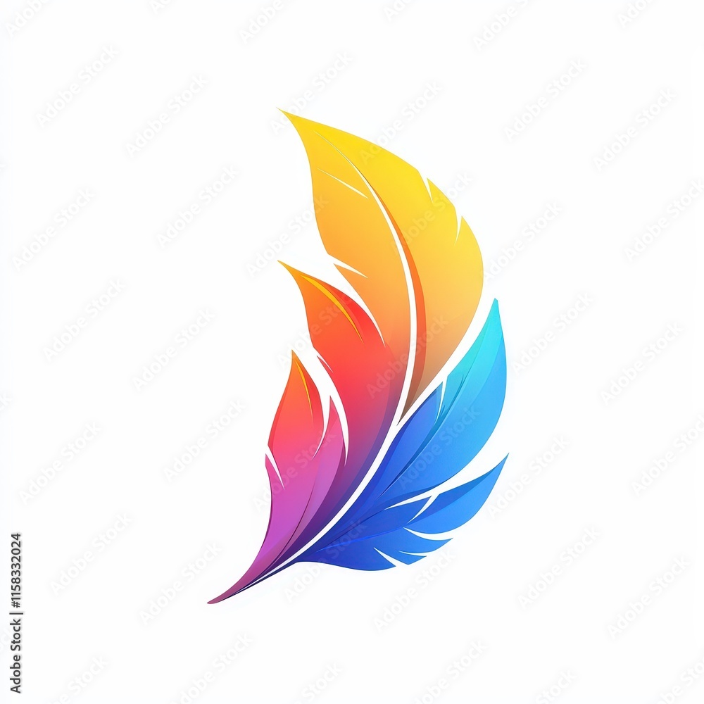 Feather logo design, symbol icon, isolated on white background Feather logo design, symbol icon, isolated on white background