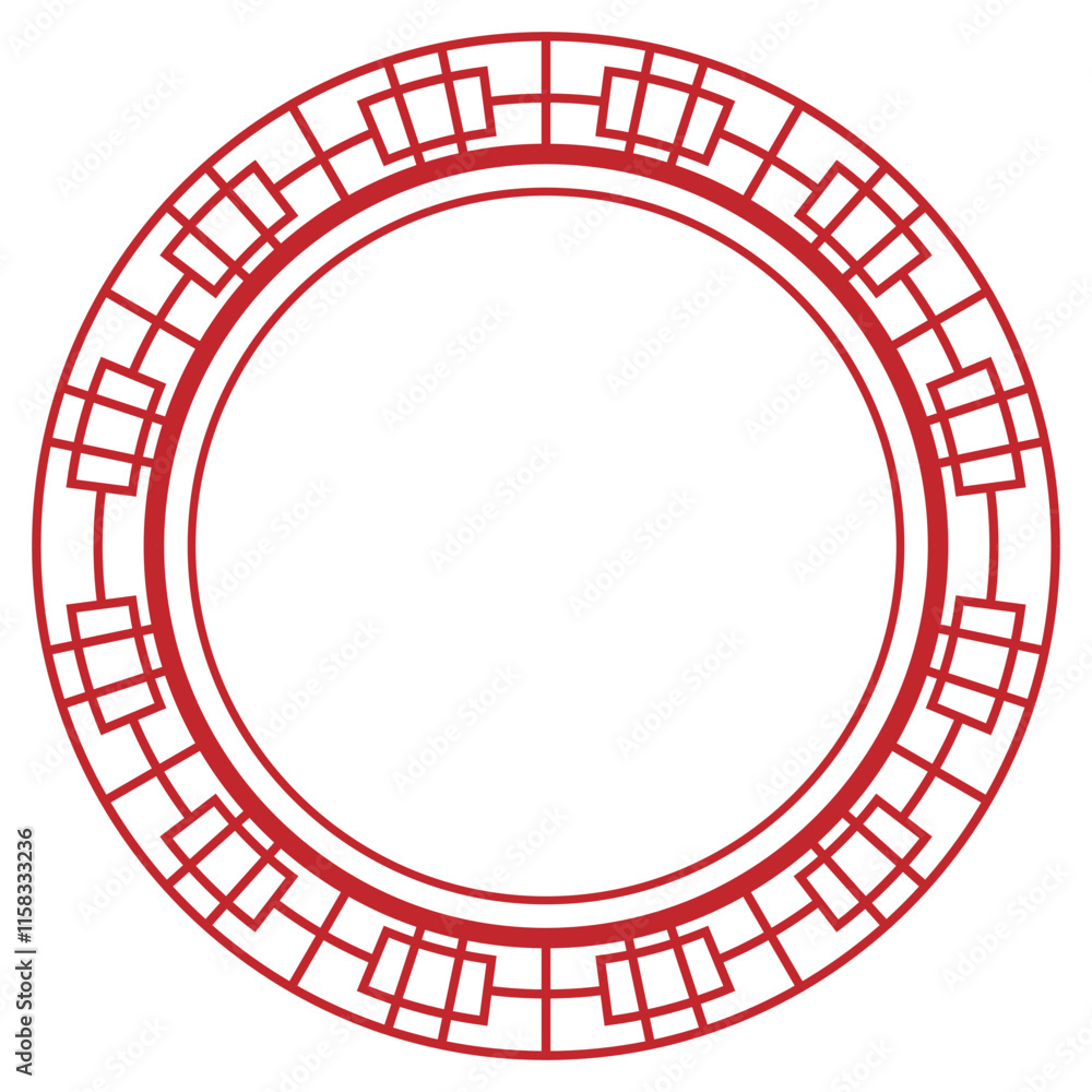 Fototapeta premium Chinese New Year Circle Frame