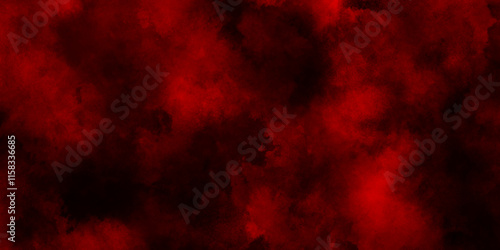 Red texture powder explosion cloud on black background, abstract dark glitter fire particles lights,  night sky with fluffy soft cloud, abstract red dust splattered on black background.