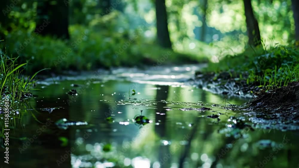 Serene Forest Stream: A Tranquil Reflection of Nature's Beauty Serene Forest Stream: A Tranquil Reflection of Nature's Beauty