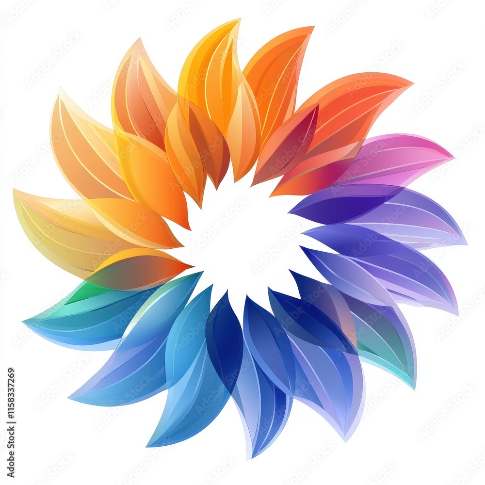 Design of flower circle abstract icon logo illustration isolated on white background Design of flower circle abstract icon logo illustration isolated on white background