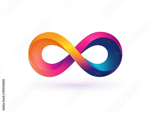Abstract infinity logotype, isolated on white background.