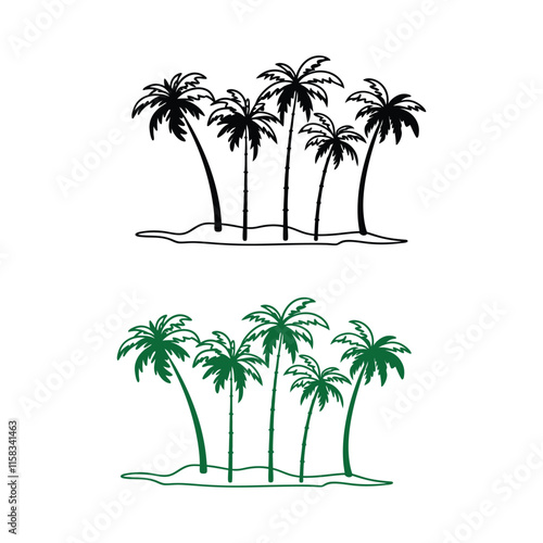 palm tree silhouette vector illustration.