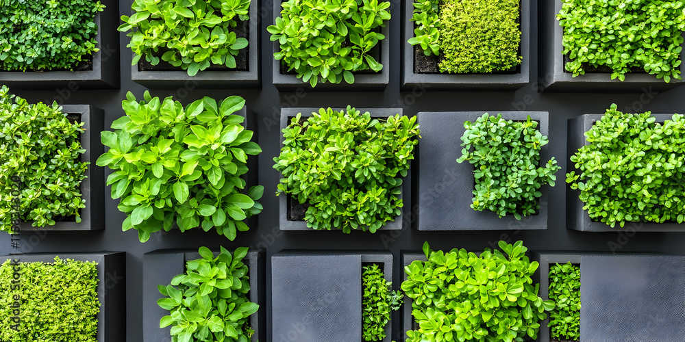 Fototapeta premium Green Plant Wall Illustration