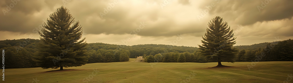 Serene Landscape Photo: House in Field Serene Landscape Photo: House in Field