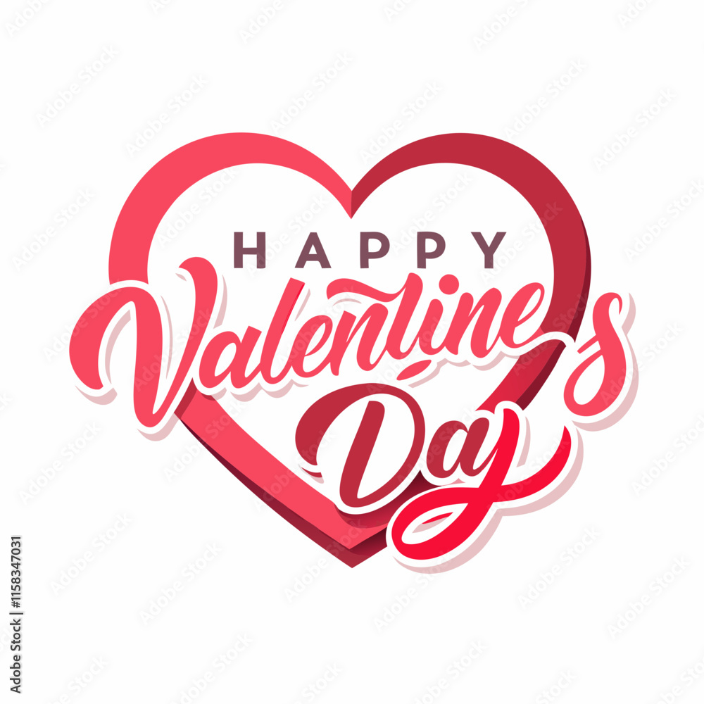 Valentine's Day Heart Logo on White Background Valentine's Day Heart Logo on White Background