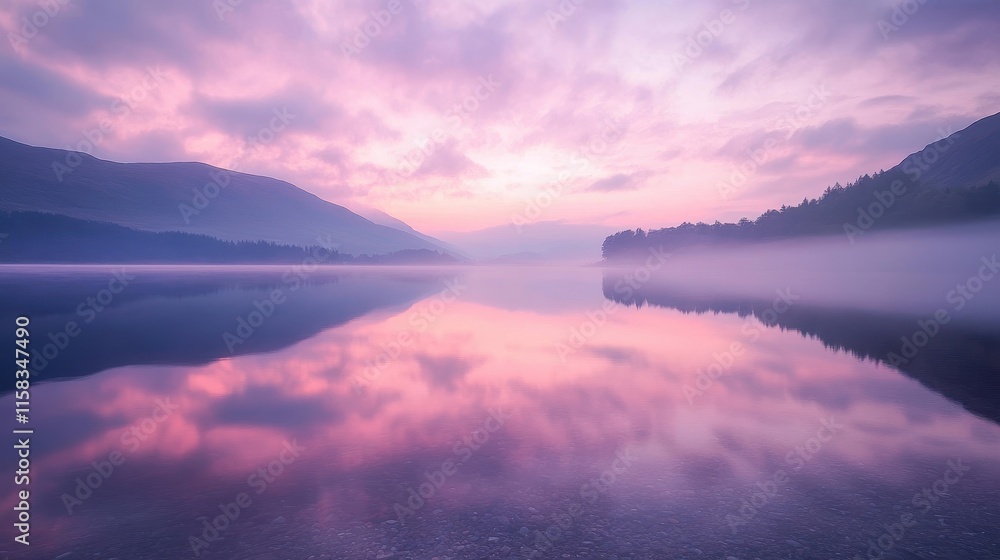 Fototapeta premium Soft Hues in a Serene Cloudscape Reflection