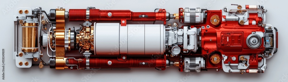 Detailed view of a modern engine showcasing intricate design. Detailed view of a modern engine showcasing intricate design.