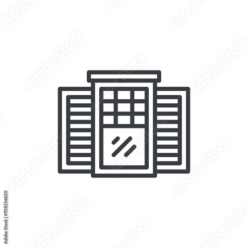 Window Shutters line icon