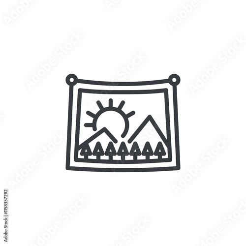 Wall tapestry line icon