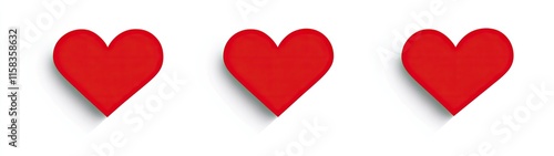 Red heart icons set vector