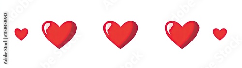 Valentine's Day .Red heart icons set vector