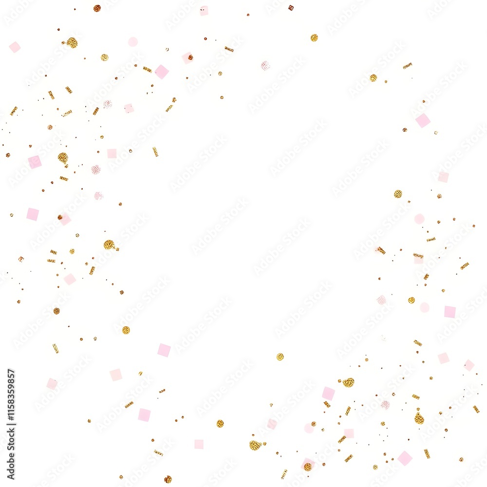 Obraz premium Confetti and Glitter Background for Wedding or Romantic Event Invitations