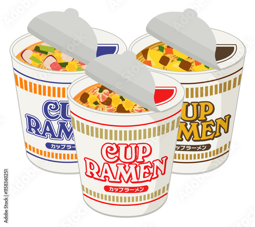 食べ物_カップラーメン_3種