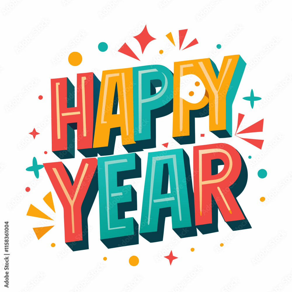 Happy New Year - White Background Happy New Year - White Background