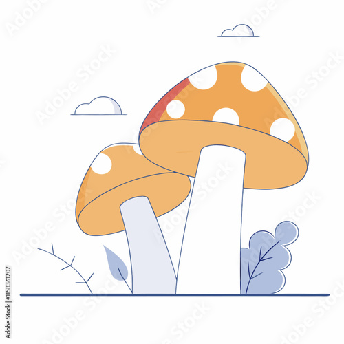 mushrooms in grass