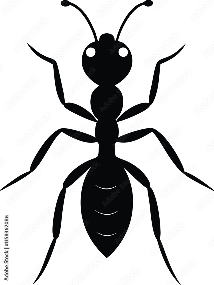 Ant Silhouette Vector Illustration Ant Silhouette Vector Illustration
