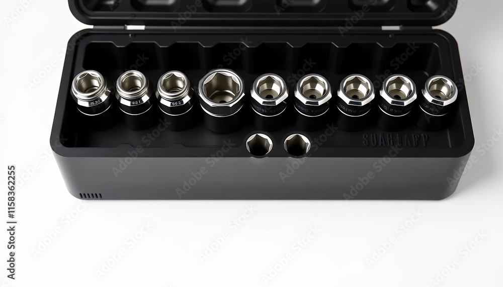 Sleek Black Socket Set - Precision Tools in a Minimalist Case Sleek Black Socket Set - Precision Tools in a Minimalist Case