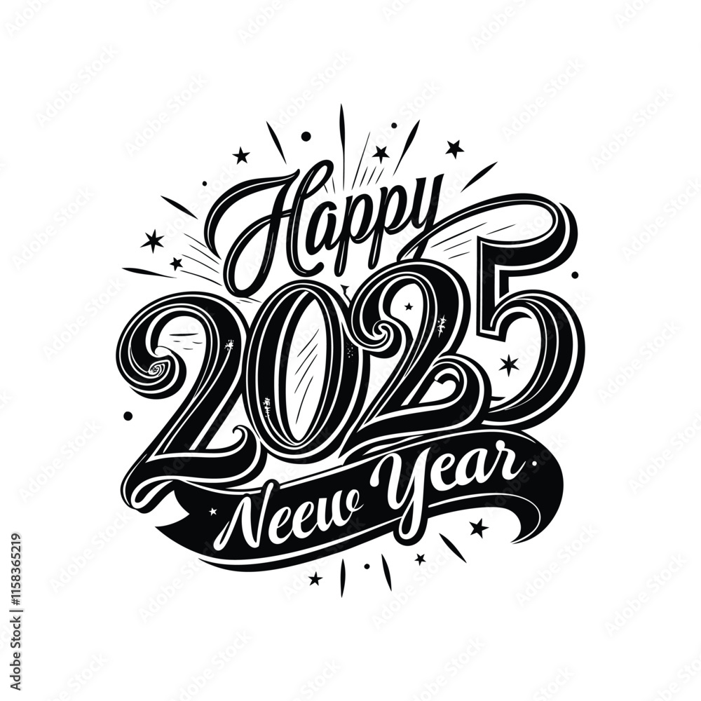 a black and white photo of a happy new year. a black and white photo of a happy new year.