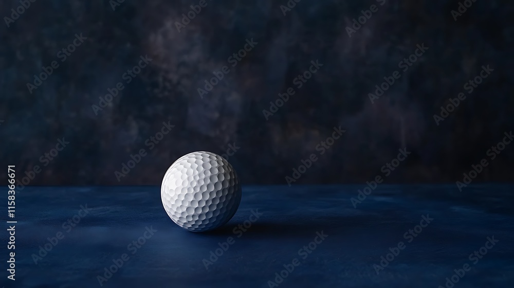 Stylish golf ball showcased elegantly on a premium dark blue background