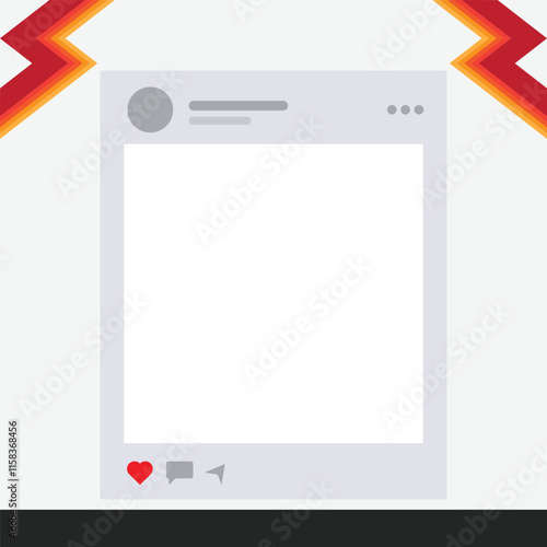 Twibbon Template With Stylish Placeholder Frame and Icons