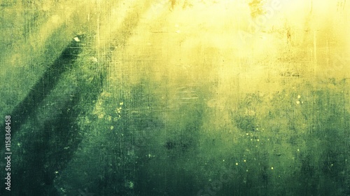 Obraz na płótnie Green and yellow vintage grunge background with distressed texture and shiny spotlight corner design w salonie