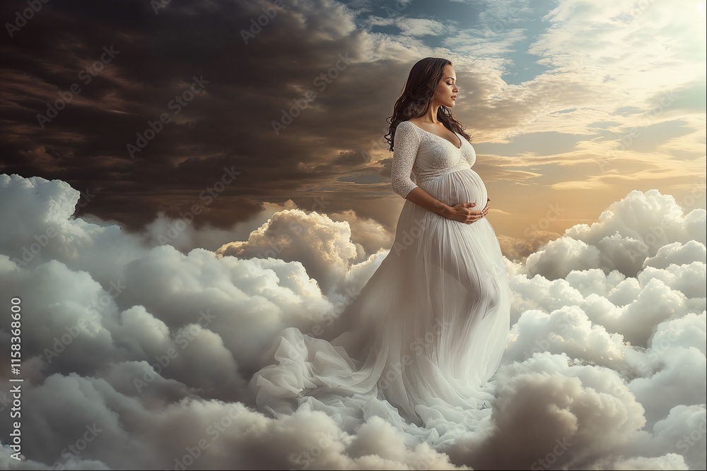 Expecting a new life with beauty amidst a dreamy sky setting at sunset Expecting a new life with beauty amidst a dreamy sky setting at sunset