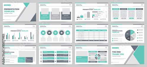 Modern presentation slide templates. Infographic elements template set for web, print, annual report brochure, business flyer leaflet marketing and advertising template. Vector Illustration.