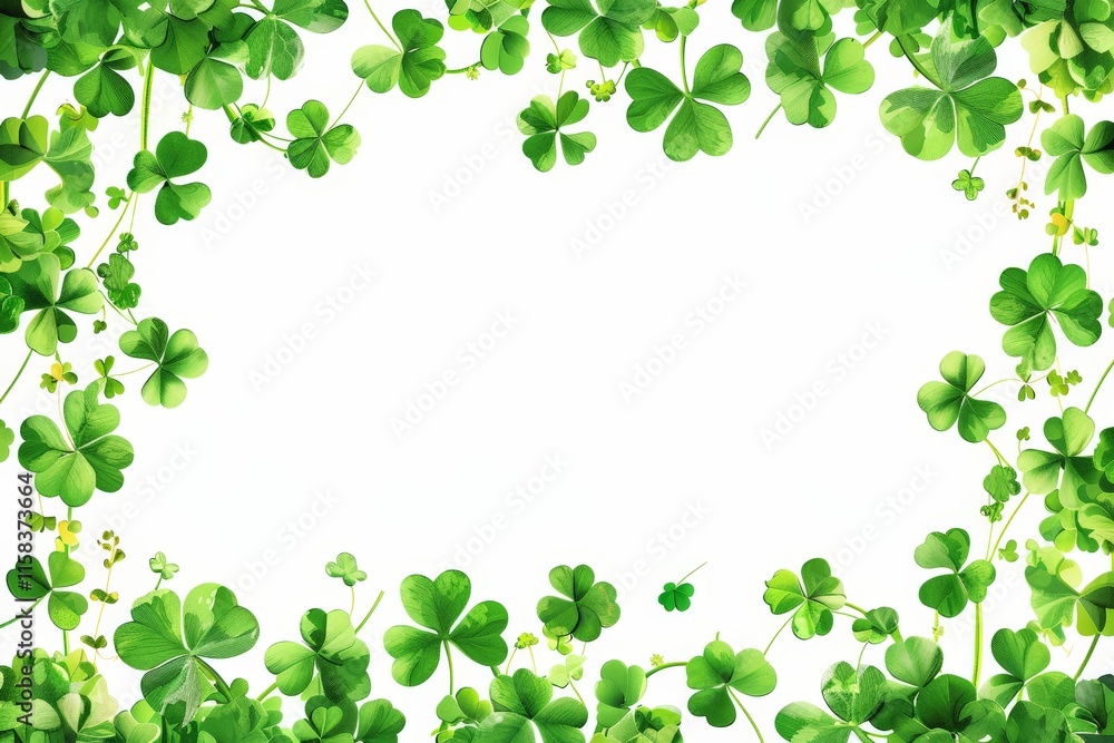 Clover Leaf Frame - Green & White Background Clover Leaf Frame - Green & White Background