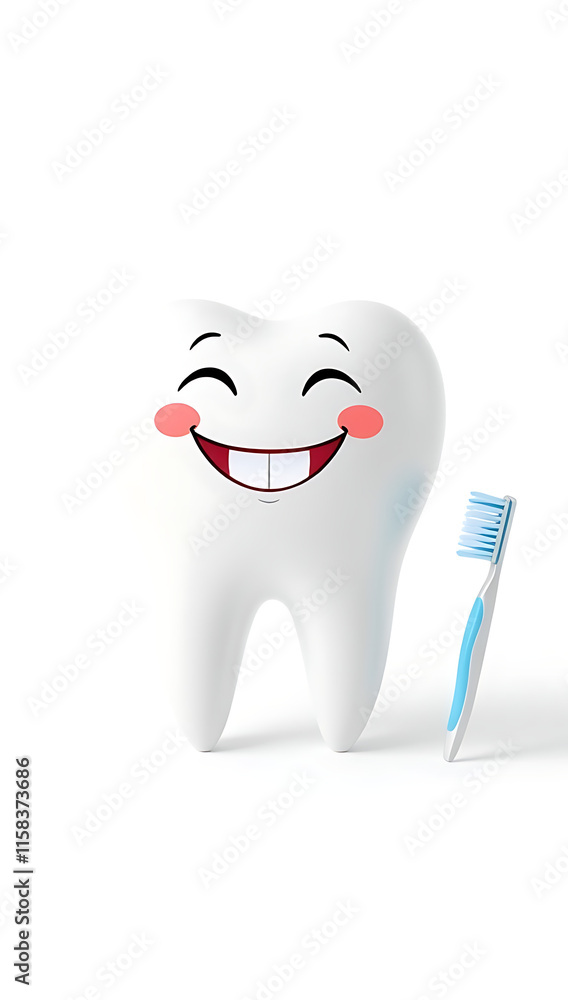 A cute tooth icon with a sparkling smile and a toothbrush beside it on a plain white background. Ideal for dental or oral health designs.
A cute tooth icon with a sparkling smile and a toothbrush beside it on a plain white background. Ideal for dental or oral health designs.